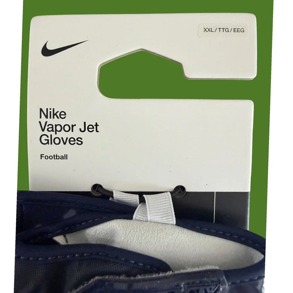 Nike Vapor Jet 7.0 Football Gloves XXL 2XL Navy Blue White Receiver NWT